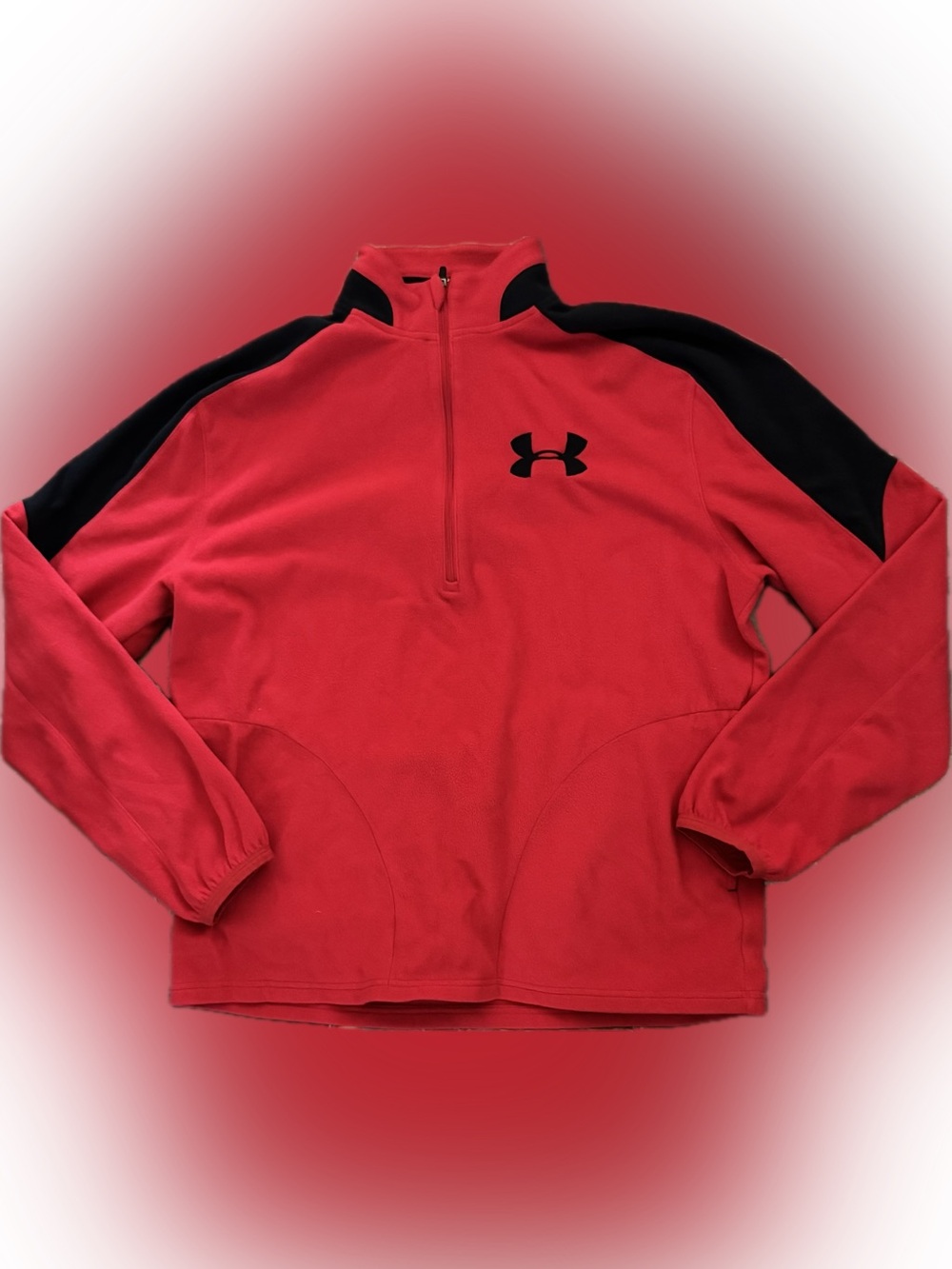 Under Armour Men’s Red and Black Half-Zip Fleece Pullover